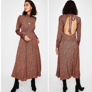 Free People Loveless Leopard Print Midi Dress